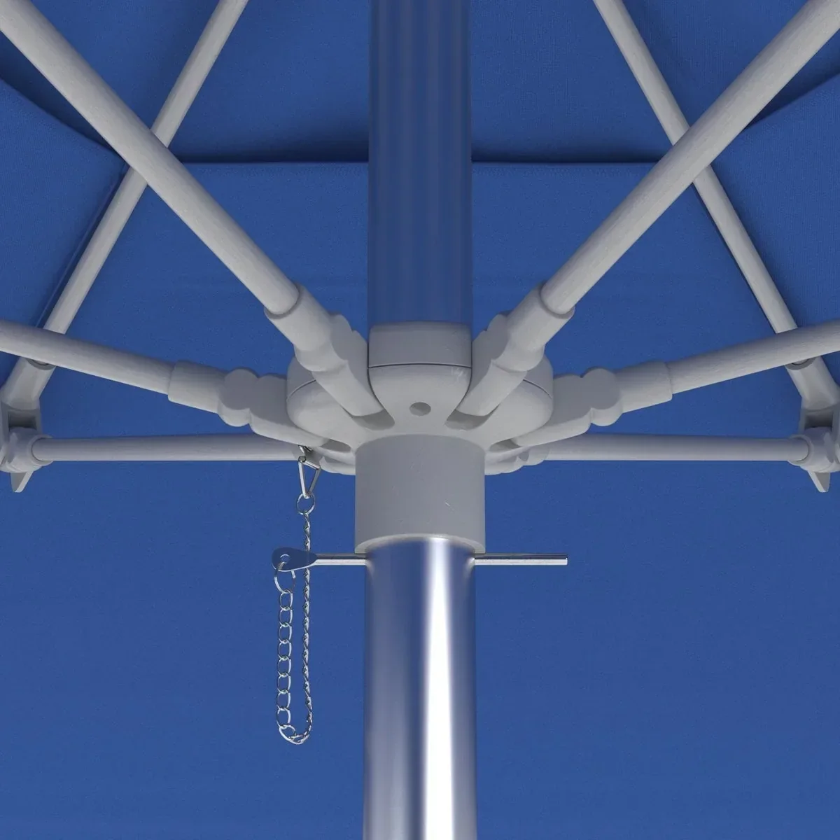 Close-up of Summit Series ALUS-C canopy hub and fiberglass ribs.
